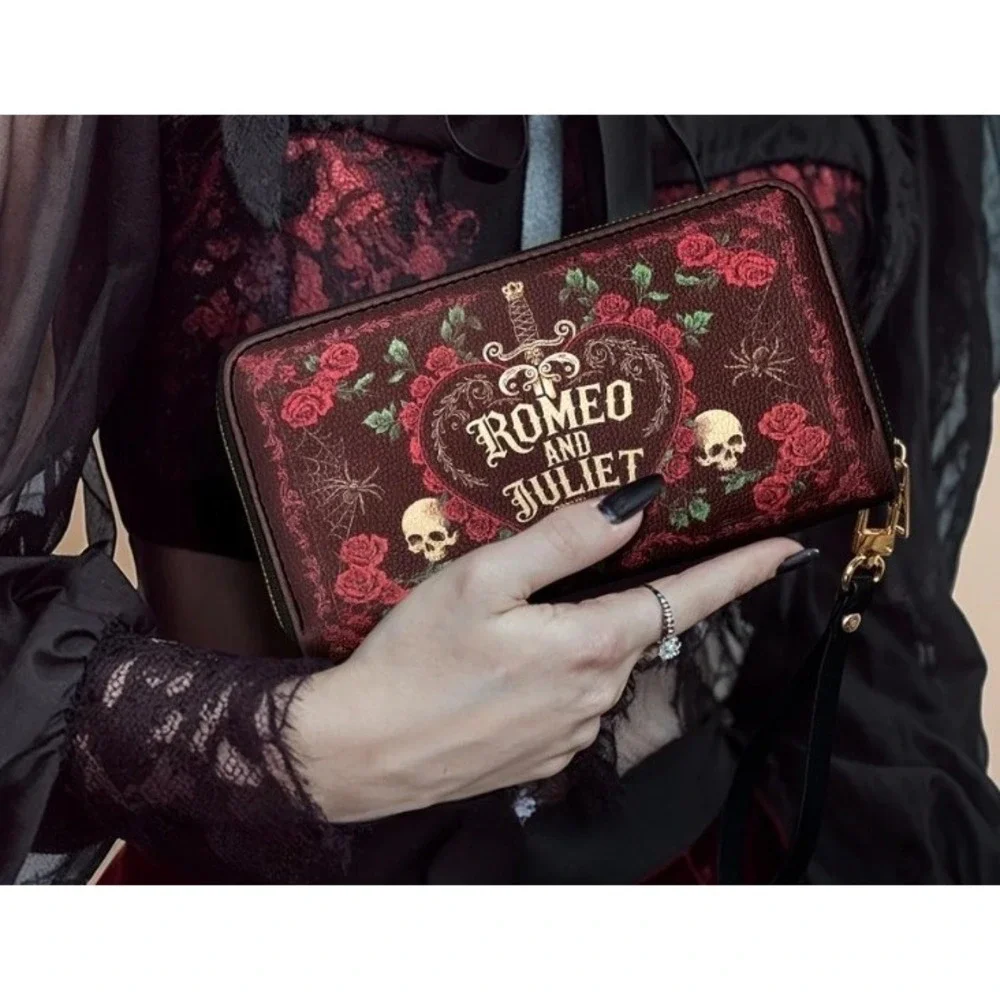 Romeo And Juliet Poison RoseWallet‎ Goth Halloween New NWT Grunge Tragic Love
